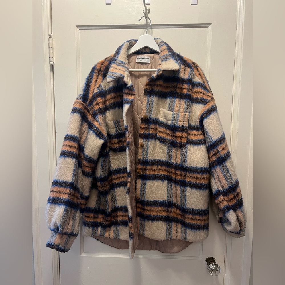 Sourceunknown Checker Wool-Blend Oversized Shacket - image 3